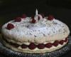 Gâteau d'anniversaire aux framboises