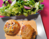 Souffles de montbelliard et sa salade sauce maroilles