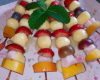 Brochettes de fruits frais gratinés au sabayon