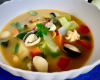 Soupe de coquillages et légumes