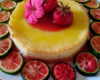 Flan sucré de courgettes fraises/citron