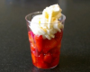 Soupe de fraises à l'eau de fleurs d'oranger et sa chantilly au mascarpone au gingembre