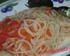 Spaghettis aux tomates pelées