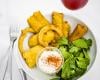 Beignets de légumes à la farine de pois chiches, crémeux à la noix de cajou raifort et poivre noir