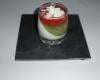 Panna cotta chocolat blanc-coulis kiwi et fraises