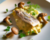 Dorade aux chanterelles, mousseline de céleri-rave au roquefort