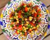 Salade aux haricots rouges, pois chiches et tomates