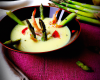 Velouté d'asperges vertes et crevettes