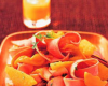 Tagliatelles de jambon cuit, mangue et orange