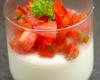 Panna cotta au chèvre et son tartare de tomates