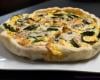 Quiche courgettes lardons gorgonzola roquefort