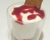 Verrine mousse de fromage blanc au cœur de coulis de fruits rouges