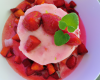 Tartare de fraise au sirop de persil, glace coco