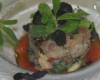 Tartare de thon rouge aux herbes, avocat, oignons nouveaux & tomates de Marmande confites