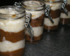 Duo de mousses chocolat-poire en verrine