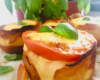 Moelleux au fromage, tomate et basilic