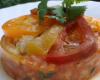 Carpaccio de tomates multicolores