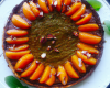 Tarte fine aux abricots au yaourt pistaché et cacao