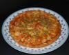 Tarte fine à la tomates-mozza, sur lit de moutarde à l'ancienne