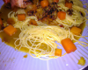 Carrelet au pamplemousse et spaghettis complet