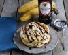 Pancakes au rhum, banane et chocolat