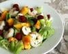 Salade de crevettes, framboises et nectarine