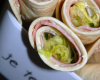 Wraps de jambon, laitue et fromage frais