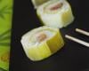 Sushis aux poireaux et au saumon mariné à l'aneth