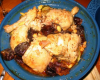 Tajine de poulet aux pruneaux sur courgettes & pois chiches