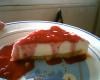 Cheesecake ricotta-mascarpone, coulis de fraises des bois & framboises