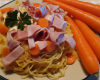 Spaghettis aux carottes & jambon