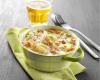 Gratin de sole et crevettes grises au cidre