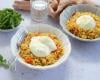 Risotto d'orzo aux tomates confites et burrata