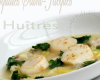 Soupe d'huitres et Saint-Jacques aux poireaux et gingembre