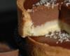 Tartelettes au chocolat au lait et passion sur lit de coco