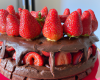 Gâteau au chocolat fraises