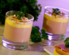 Verrine de jambon cru et duo de mousses