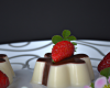 Panna cotta traditionnelle au chocolat blanc et aux fraises