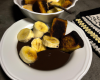 Fondue au chocolat noir et pain perdu à la banane