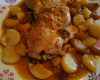 Chapon aux pommes, marrons et champagne