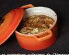 Cocotte de clafoutis pomme, amande, pralin