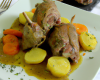 Râble de lapin farci à l'échalote sauce moutarde