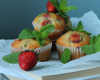 Muffins aux fraises et à la menthe fraîche