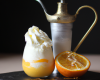 Crème glacée à l'orange avec siphon