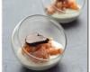 Verrine de crème d'artichaut au fromage et truffe noire, saumon fumé