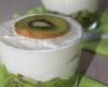 Verrine kiwi, mousse de chocolat blanc