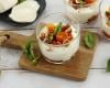 Chantilly de mozzarella et tomates jaunes confites