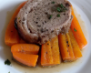 Mignon de porc normand aux poires, flan de carottes