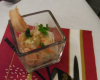 Verrine de scampis sauce coco gingembre curry de madras