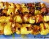 Brochettes poulet ananas au lait de coco et au curry